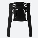 Grunge Off Shoulder Lace Up