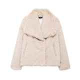 Fongt Women's Thick Lamb Fur Black Coat Women's Winter 2025 New Fur
