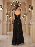 Formal Occasion Dresses Maxi Black Appliques Dresses for Dancing Parties Long Elegant and Beautiful Women Dress-Outfit