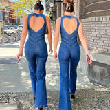 Fongt Women's Clothing 2024 Summer New Slim Slimy Fashion Sleeveless High-Waisted Micro-Horned Denim