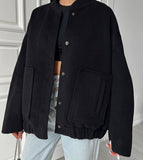 Fongt Years Of Autumn And Winter New Loose Leisure Collar Big Pocket Solid Women's Coat