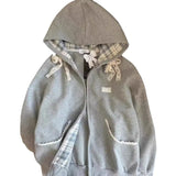 Women's Fashion Lace Bow Zipper Jacket-Outfit