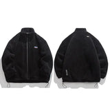 Colors Hip Hop Streetwear Jacket Coat Fleece Fur Plain Jacket Harajuku Embroidery Jacket 2022 Men Winter Jacket Zip Up