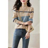 Fongt Female Set Head Spring 2023 New Foreign Style Knit Sweater Inside The Korean Version Of Loose Sweater Half Turtleneck Bottom Shirt-Outfit