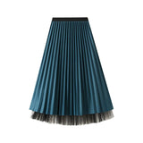 Fongt Silk Folded Skirt Net Yarn Half-Dress Woman Long Yarn Skirt On Both Sides Of The 9230