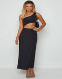 Spring / Summer New One-Shoulder Dress INS Casual Party Side Fork Party Dress-Outfit