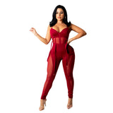 Autumn Mesh Sexy Suspender Trousers
