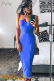 Dress evening 2023 summer women's long maxi bodycon dress ribbed orange red black sexy party dress club birthday