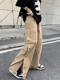 Buttoned Pocket Patch Cargo Pants-Outfit