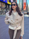 Fongt Tie With Long-Sleeved Wind Coat Jacket Top 2025 Spring And Autumn New A14090