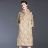 Women's Winter Down Jacket Coats Women Light Ultra Long Warm Puffer Jacket Hooded Down Parka Female Outerwear