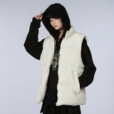 Winter Simple Korean Version Cotton Vest Slim Men And Women Lovers Versatile New Handsome Coat Warm Leisure Joker-Outfit