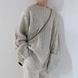 2021 New Autumn Winter Women Sweater-pullovers Warm Minimalist Knitting Elegant Ladies Loose Oversize Tops