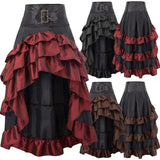 Short Long Back Irregular Chameleon Ruffles High Waist Stitching Cake Women's