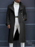 Fongt New Fashion Solid Color Collar Long-Sleeved Gentleman Coat Autumn And Winter Loose Coat In The Long Wind