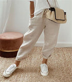 Cotton And Linen Solid Color Casual