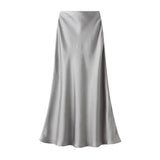 Fongt Lustrous Silky Silky Dress Half-Dress Women's Summer Long Fishtail Skirt High-Waisted Thin-Butt Skirt9902