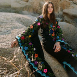 Long Bohemian Batwing Sleeve Printed