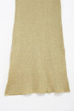 Beige Draped Halter Neck Knit Midi Dress-Outfit