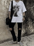 Men's Grunge Printed Short Sleeve Tee-Outfit