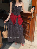 Fongt Special Price Does Not Return] Xixi Summer New Temperament Printing Pure Desire High-Waisted Sling Dress 88163