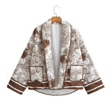Fongt Women's Clothing Explosion Hit 6-Color Printed Cotton Jacket Fashionable