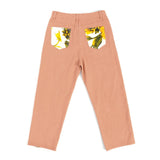 Woman Vintage High Waist Pants Fit Young Girls Cute Sunflower Stitching Pattern Autumn Winter Trousers Female