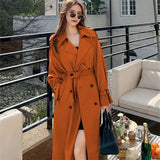 Fongt Women's Long-Term 2025 Spring And Autumn New Korean Version Of Large-Size Small Man Popular British Wind Coat Over The Knee Coat