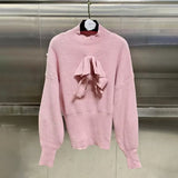Fongt Wind Sweater Women 2025 Spring New Fashion Round Three-Dimensional Butterfly High-End Long-Sleeved Top
