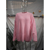 Fongt / Winter 2024 Round Collar Loose Long Sleeve Basic Casual Sweater