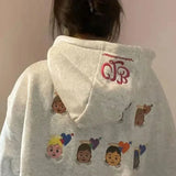 Hoodies Women Y2K Oversized Cartoon Embroidery Sweatshirt Harajuku Korean Long Sleeve Casual All Match Pullovers Tops-Outfit