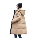 [] Bread Clothes Down Cotton-Padded Jacket Cotton Female Winter Coat Long Warm Thick Cotton-Padded Jacket-Outfit