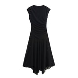 Fongt Spring Pure Lust Wind Sexy U-Neck Casual Elastic Waist A-Word Dress Skirt
