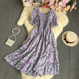 Broken Flowers Tighten Short-Sleeved Dress-Outfit