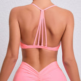 Fongt Shoulder Strap Yoga Top Female Tight Quick-Drying Exercise Yoga Bra Outdoor Running Beautiful Back-Outfit