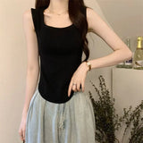 Temperament Fish Bone Vest Women's Summer New Slings Wearing French Slimming Inside And Fashionable Sleeveless Top