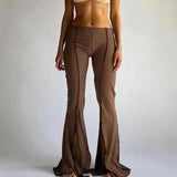 Stretch Flare Solid Fashion Flares
