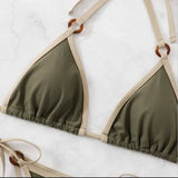 Fongt New Sexy Solid Color Split Bikini Sling Women's