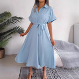 Wind Shooting Summer Casual Loose Solid Color T-Shirt Skirts Women's