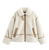 Fongt Women's Clothing Explosion Of Lamb Wool Coat Female Locomotive Fur Locomotive Thick Coat