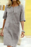 Fongt Burst Short-Sleeved Cotton Dress