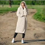 Autumn Winter Knitted Cardigan Women Casual Solid Hooded Long Knitted Coat Female Loose Overcoats Outwear Plus Size 4XL
