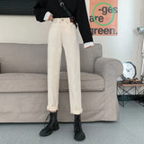 Fongt Body Pants Female Fat Sister Large Size Tall Waist Show Thin Straight Tube Radish Harun Pants Loose Jeans Summer-Outfit
