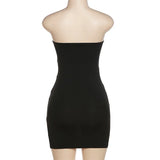 Black Mesh Bandage Bodycon Mini Tube Dress-Outfit