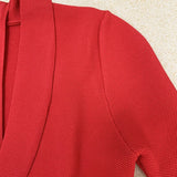 QUALITY Newest 2023 Fall Winter Designer Dress Women's Long Sleeve Notched Collar Knit