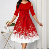 Print Holiday Casual Party Ladies Mini