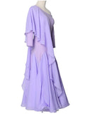 2024 Summer Modern Dance Dress New Custom Oblique Shoulder Floating Sleeve Ballroom Competition Waltz Dresses TH2796-Outfit