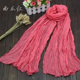 Brand Fashion Casual Foulard All-match Solid Soft Cotton Long Scarf Women