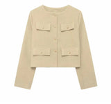 Fongt Women's Clothing Explosion Fashion Temperament Commuting Round-Neck Long-Sleeved Top