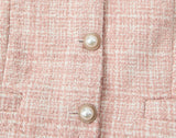 Tweed Pearl Button Sleeveless Tank Top And Mini Skirt Set-Outfit